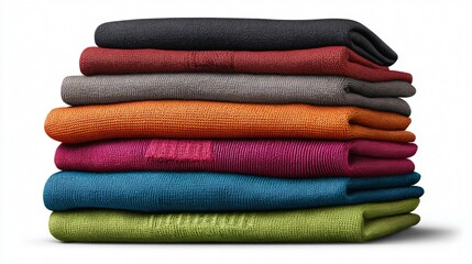 Stack of Clothes Vector Set on White Background