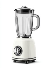 Electric blender isolated on a white background sleek modern design for kitchen appliance visuals ideal for cooking smoothies or food preparation themes. Generative AI