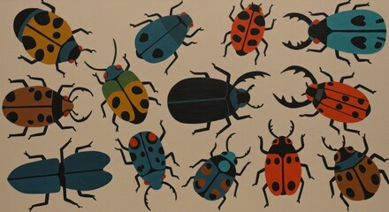 Colorful insect pattern