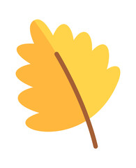 Yellow oak leaf design element