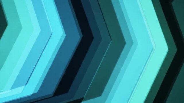 Smooth loop of shifting translucent hexagons layered in parallax motion, angled side pan
