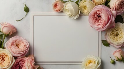 Delicate Rose Frame with Text Space