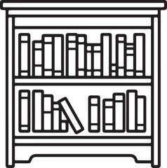 Fototapeta premium Bookshelf Logo in Black on White Background for Library, Education, and Reading App Design