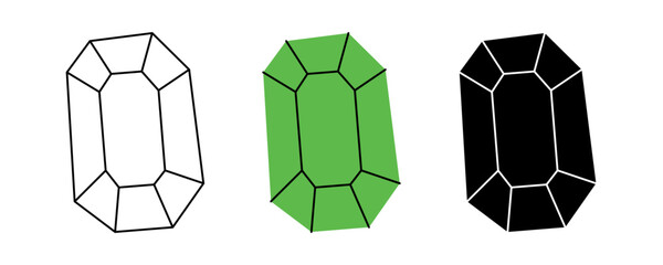 Crystal. Crystal mineral jewel. Vector illustration