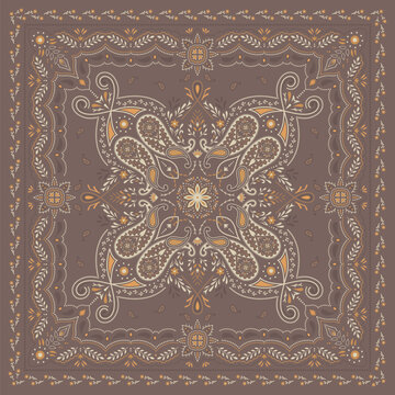 Paisley bandana. Indian Floral print.