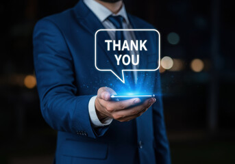 Thank you message on mobile phone for business or personal appreciation