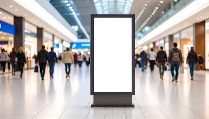 Blank digital billboard in shopping mall