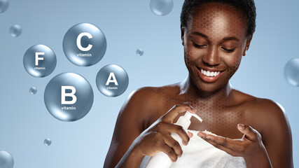 Skin care routine featuring vitamin C, B, and A for healthy and radiant skin