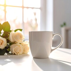 Sunrise roses and coffee