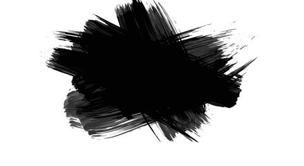 Abstract black brush stroke on white background  