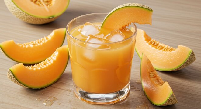 Refreshing cantaloupe juice