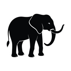 Naklejka premium Majestic african elephant silhouette standing proudly