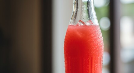 Red drink in bottle