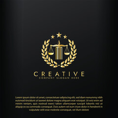 Law logo scales justice law firm logo  justice lawyer logo vector design