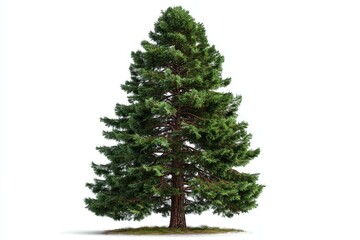 Obraz premium Majestic evergreen conifer tree with lush green foliage and textured bark