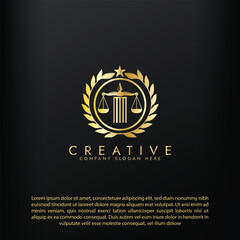 Law logo scales justice law firm logo  justice lawyer logo vector design