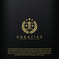 Law logo scales justice law firm logo  justice lawyer logo vector design