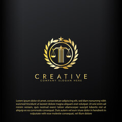 Law logo scales justice law firm logo  justice lawyer logo vector design