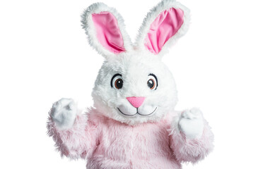 Obraz premium Studio photo of Easter bunny costume head featuring soft textures and festive design perfect for holiday celebrations and events isolated on transparent background PNG
