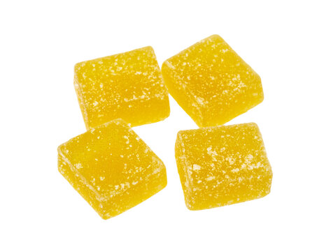 Golden yellow fruit snacks arranged for a sweet and delicious dessert or healthy treat