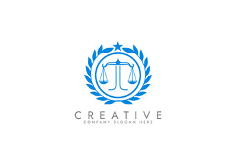 Law logo scales justice law firm logo  justice lawyer logo vector design