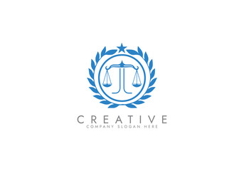 Law logo scales justice law firm logo  justice lawyer logo vector design