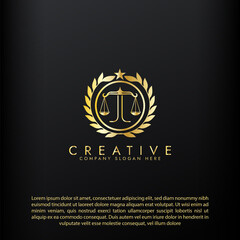 Law logo scales justice law firm logo  justice lawyer logo vector design