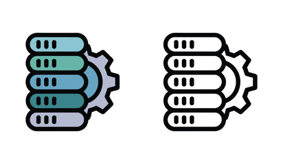 Obraz premium Data Management and Automation Graphics Featuring Servers and Cogwheels for IT Solutions