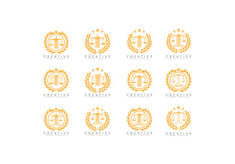 Law logo scales justice law firm logo  justice lawyer logo vector design