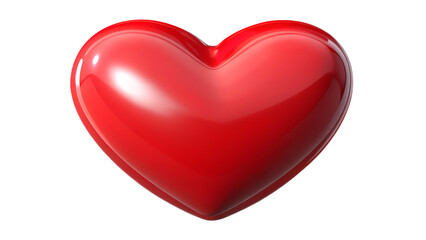 Fototapeta premium A glossy red heart symbol isolated on a transparent background