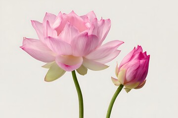 Naklejka premium Pink lotus flowers isolated