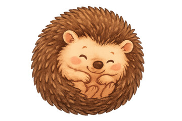 Cute Smiling Hedgehog Sleeping Peacefully