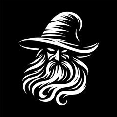 Magical Wizard Logo in Black