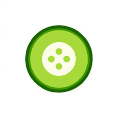 Fototapeta premium Isolated Cucumber Slice Top View