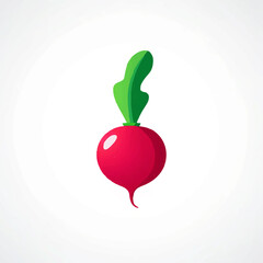 Cartoon Radish Isolated on White Background

