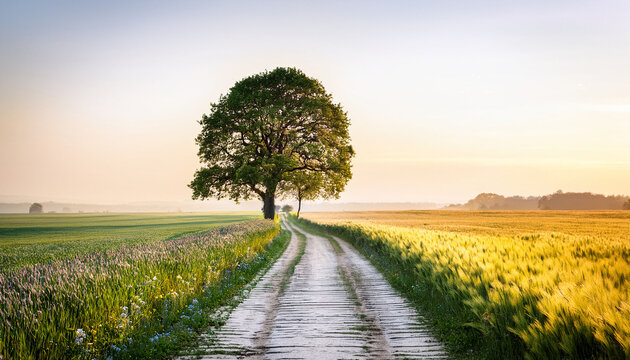 nature pages color in field way tree and grash