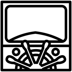 Wheelhouse black outline icon, use for ocean, marine, sea and nautical UI, UX kit, app and web development, digital or print. © arga muria