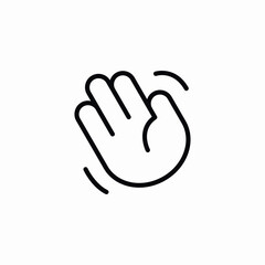 wave greeting icon sign vector