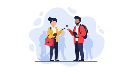 Wireless Communication: Diverse Colleagues Sharing Data, Ideal for Tech or Collaboration Landing Pages