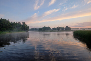 sunrise over the river