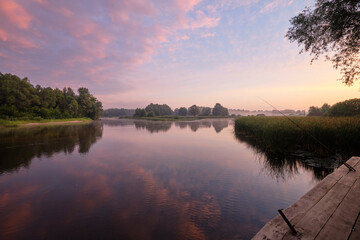 Fototapeta premium sunrise over the lake