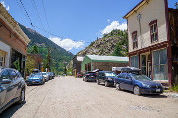 Silver Plume, Colorado - Various colorful buildings in the small town of Silver Plume Colorado