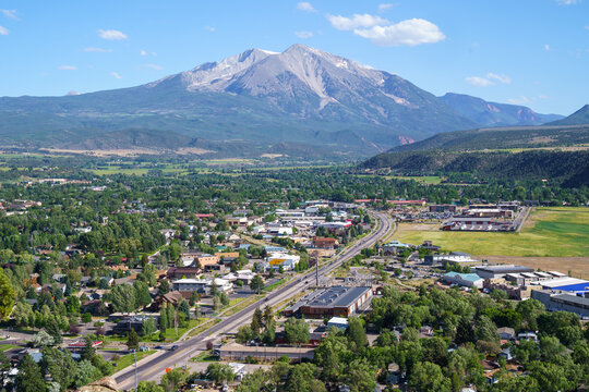 Stunning view of Mount Sopris and Carbondale Colorado from the Mushroom Rock trail