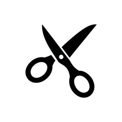 Black Scissors Icon Cutting Tool for Crafting and Precision, a Minimalist Symbol for Creative Projects and Design