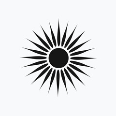 Obraz premium Simple Sunburst Icon Black and White Starburst Design Element