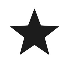 A Simple, Black Star Silhouette on a White Background, Perfect for Design Elements.