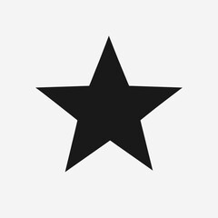 Obraz premium Simple black star icon. A classic five-pointed symbol for rating, achievement, and success isolated on a plain background.