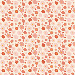 cute vintage mini wild flowers pattern background.