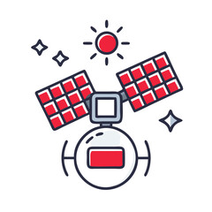 Solar Panel in Space Icon