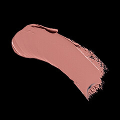 pink lipstick smear, cosmetics beauty product texture, liquid blush, lipstick swatch	on the black...
